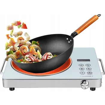 Varná deska Elektrická varná deska s jedním hořákem, indukční, přenosná, dotykové ovládání, keramická, 2200 W