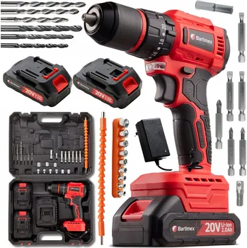 Vrtačka Aku Vrtačka Bartimex 20 V 2x 2,0 Ah 70 Nm