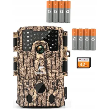 Bezpečnostní kamera LOVEČECKÁ KAMERA 48MP 4K S NOČNÍM VIDĚNÍM, SD KARTA 32GB, BATERIE 8AA