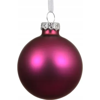 Vánoce Vánoční Koule vánoční skleněná kulatá velká fuchsiová růžová 10 cm 1 Ks
