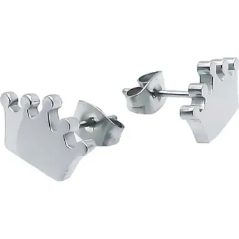 Náušnice Náušnice korunky s rozměry 14x9 mm, stříbrná barva, elegantní design pro každodenní nošení.