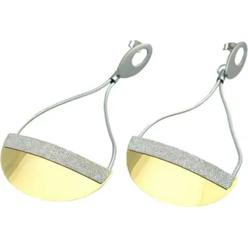 Náušnice Náušnice s lesklým zlatým a matným stříbrným povrchem, moderní design, elegantní doplněk pro každou příležitost.