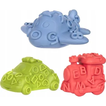 Hračky do koupele Kousátka Senzorické vozidla BEZ DÍREK 3ks TULLO