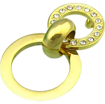 Přívěsek Přívěsek s kulatým designem a krystaly, průměr 22 mm, zlatá barva, elegantní šperk pro každou příležitost.