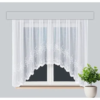 Kusová oblouková záclona Sylvia výška 160 cm x šířka 320 cm bílá