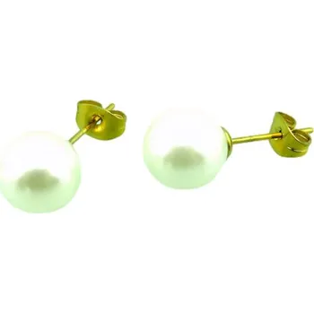 Náušnice Náušnice s perlami 10 mm, elegantní design, vhodné pro každodenní nošení, hmotnost 3,5 g.