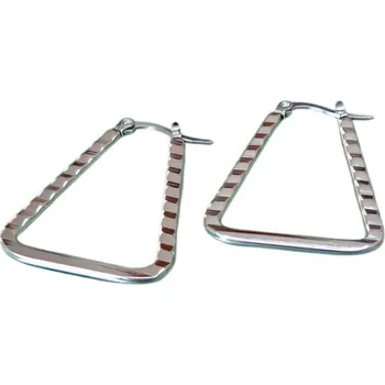 Náušnice Náušnice ve stříbrné barvě s geometrickým designem, velikost 25.5 mm, pár.