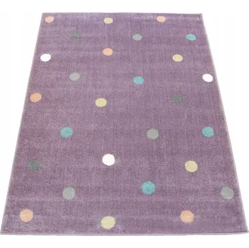 Koberec KOBEREC DĚTSKÝ PASTELOVÝ S PUNTÍKY HRACHY FIALOVÝ TYRKYS LIMA 120x170 cm