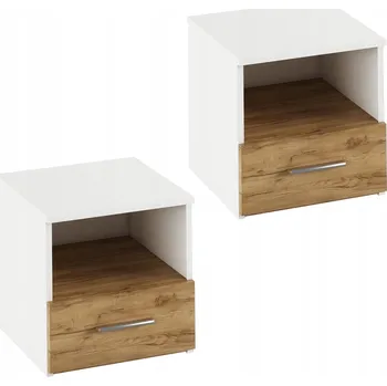 Noční stolek Noční stolek (2 ks) Gabriela - bílá / dub artisan