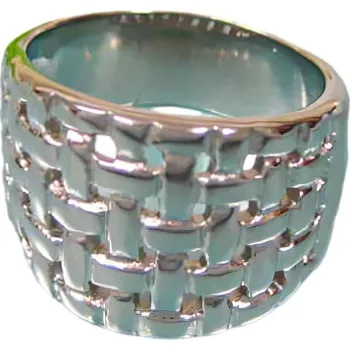 Prsten Ocelový prsten s pleteným vzorem, lesklý, elegantní design, velikost na míru. 54,4