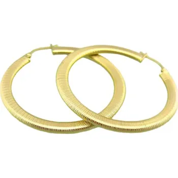 Náušnice Náušnice s elegantním designem ve zlaté barvě, průměr 40 mm, šířka 3 mm, lehké a stylové.