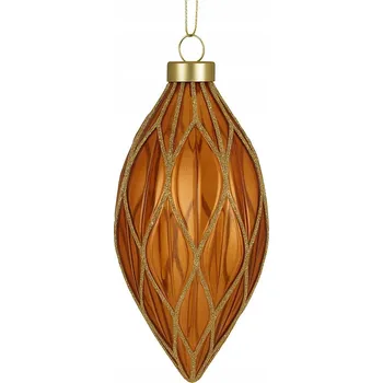 Vánoční dekorace Vánoční Koule na vánoční stromek skleněná tvarovka 6,5x13,5 cm 1 Ks