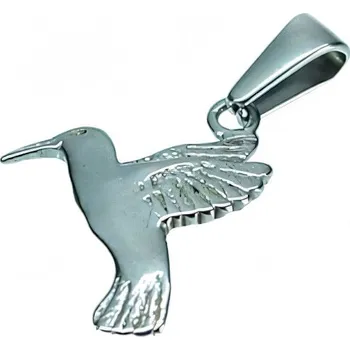 Přívěsek Přívěsek ve tvaru kolibříka, stříbrná barva, rozměr 17x17 mm.