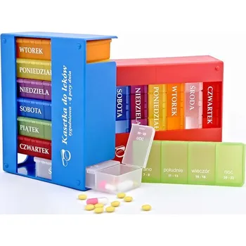 Schránka dávkovač léků El-Comp Elena, 4 přihrádky na den, vícebarevný