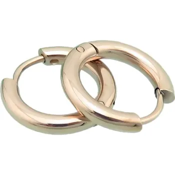 Náušnice Náušnice v růžové zlaté barvě s průměrem 15 mm a šířkou 2,5 mm. Elegantní design pro každodenní nošení.