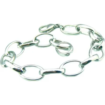 Náramek Náramek z oceli s oválnými články, 190x9mm, stříbrná barva, kód produktu 7NB33184.