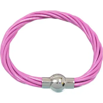 Náramek Náramek v růžové barvě s ocelovým uzávěrem a elegantním designem, ideální pro každodenní nošení.