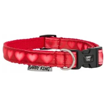 Obojek pro psa Obojek Love Heart, 16 mm / 30-47 cm, červený se srdíčky
