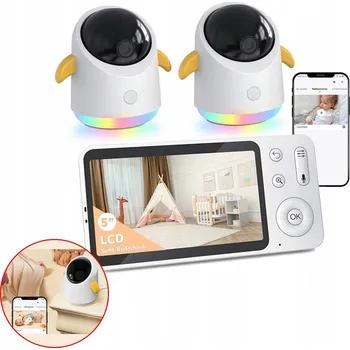 IP kamera NIANIA 2K Z 2 KAMERĄ WIFI OTOČNÝ LCD 5" ZOOM DETEKCE POHYBU NOČNÍ