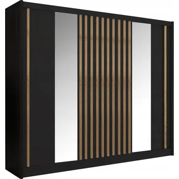 Šatní skříň Šatní Skříň Kondela s žebříkem 250 x 215 x 61 cm černá