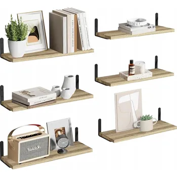 police Dřevěná police Wooruy 40 x 15 cm dub bílý