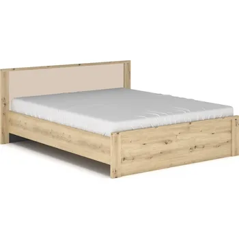 Postel Dvoulůžková postel s dekorem dřeva Nabbi 160x200 dub craft