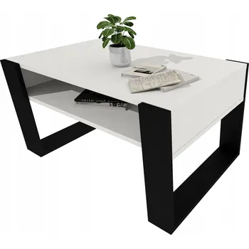 Konferenční stolek Konferenční stolek Perfektciecie obdélníkový 92 x 53,6 x 45 cm bílý, černý