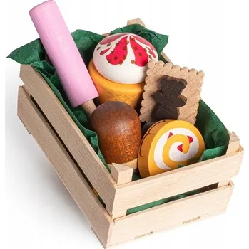 Dřevěná hračka Sada sladkostí v krabičce Erzi