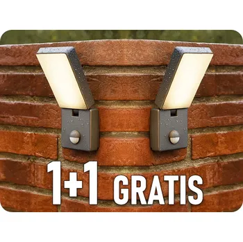 Svítilna Zahradní LED svítilna s pohybovým senzorem ENID 10W 800LM IP65 šedá, 1+1 zdarma! [AD-OP-6605GLPMR4]