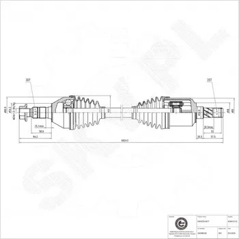 Poloosa kola Přední levá hnací hřídel Fiat Croma 46308234 ESEN SKV