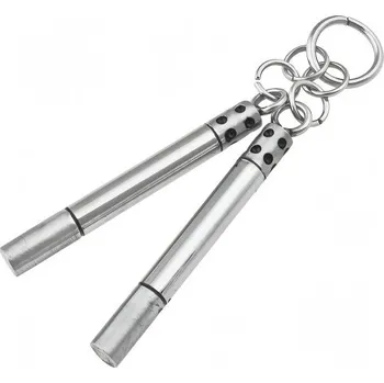 Přívěsek Ocelový přívěsek s dvojitými tyčkami a černými detaily na kroužku, kód produktu 6PP0275