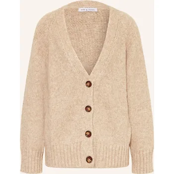 Dámský svetr Mrs & Hugs Dámský Pletený Kardigan Z Alpaky, béžová, 36