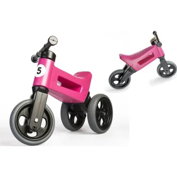 Dětské vozidlo Odrážedlo FUNNY WHEELS Rider Sport růžové 2v1, výška sedla 28/30cm nosnost 25kg 18m+ v sáčku