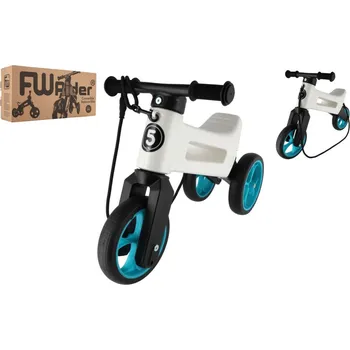 Odrážedlo Odrážedlo FUNNY WHEELS Rider SuperSport bílé/tyrkys 2v1+popruh,výš.sedla28/30cm nos.25kg 18m+v k