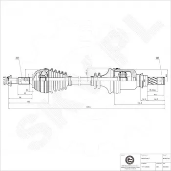 Poloosa kola Přední levá hnací hřídel Renault Kangoo Megane II 7711135423 ESEN SKV