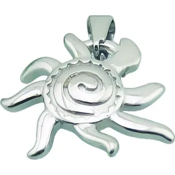 Přívěsek Přívěsek Sluneční želva, průměr 25 mm, stříbrná barva.