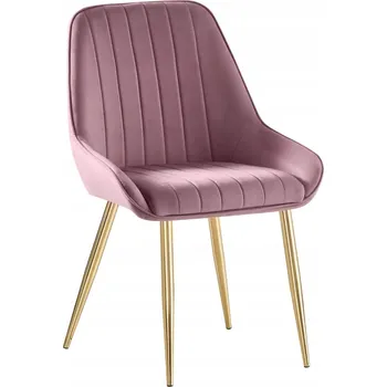 Jídelní židle Perlia - růžová (Velvet) / zlatá