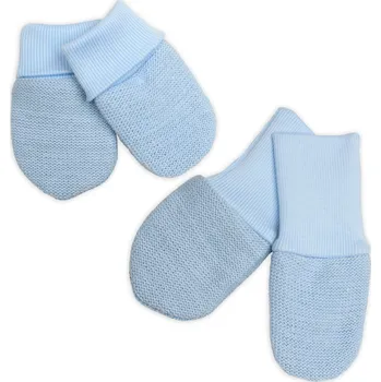 Kojenecký body Baby Nellys Pletené kojenecké rukavičky vel. 56/68 - 1 pár, modrý melírek