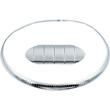 Řetízek Ocelový náhrdelník s přívěskem, velikost 450x8 mm, elegantní design, stříbrná barva.