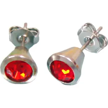 Náušnice Náušnice s červeným krystalem v stříbrné barvě, průměr 6 mm. Pár elegantních náušnic pro každou příležitost.