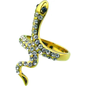 Prsten Zlatý hadí prsten se zirkony, výška 36 mm, hmotnost 4,9 g 57