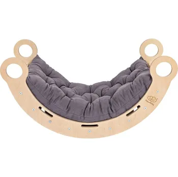 Hra na zahradu Šedá/v přírodní barvě houpačka z borovicového dřeva 39x75x38 cm Montessori – Meowbaby ID_1822004