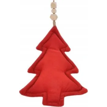 Vánoční ozdoba Závěsná ozdoba na stromeček červená plyšová 26x15 cm