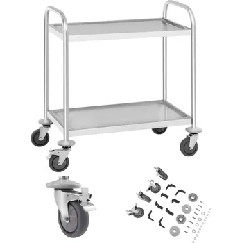 Servírovací stolek Servírovací vozík cateringový dvoupatrový z nerezové oceli