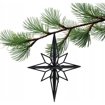 Vánoční dekorace Černé vánoční ozdoby HVĚZDA vánoční baňky na stromeček NA VÁNOCE