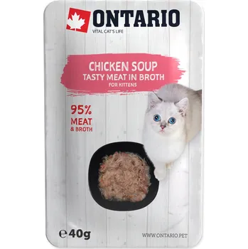 Krmivo pro kočku ONTARIO SOUP KITTEN CHICKEN VEGETABLES 40G POLÉVKA
