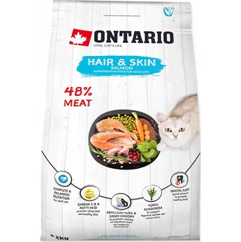 Krmivo pro kočku ONTARIO Cat Hair&Skin suché krmivo pro dospělé kočky, losos, 2 kg