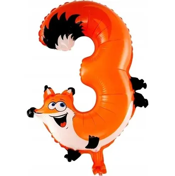 Balónek ČÍSLICE ČÍSLO 3 NAROZENINOVÝ PLES VÝROČÍ KARNEVAL PÁRTY HEL LIŠKA