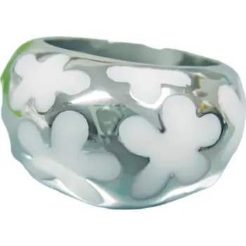 Prsten Prsten s květinovým motivem a stříbrnou barvou, kód produktu 7PR5017. Elegantní design pro každodenní nošení. 52