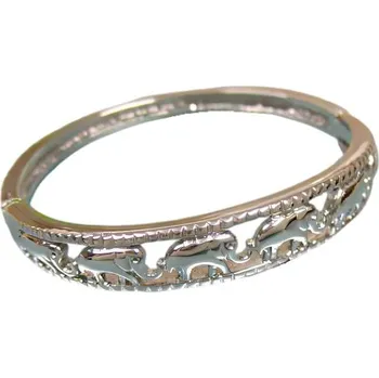 Náramek Náramek s motivem zvířat ve stříbrné barvě, šířka 10 mm, elegantní design pro každodenní nošení.